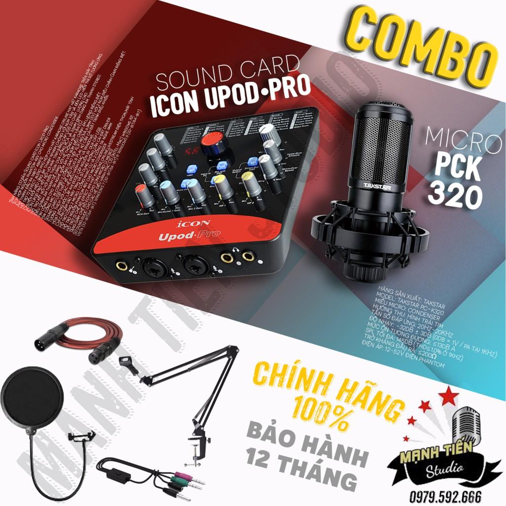 Trọn Bộ Combo Micro Takstar PC-K320 + Soundcard Icon Upod Pro + Full Phụ Kiện