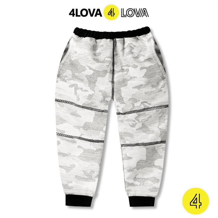 Quần thun jogger thu đông cho bé trai 4LOVA, chất nỉ cotton kiểu dáng khoẻ khoắn cá tính