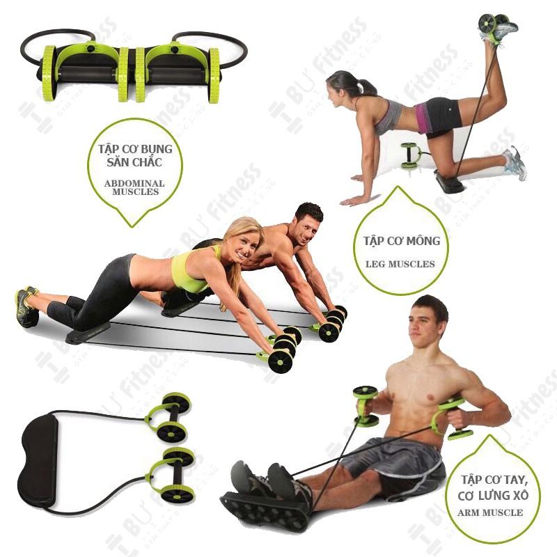 Dụng cụ tập gym tại nhà đa năng con lăn tập bụng và toàn thân