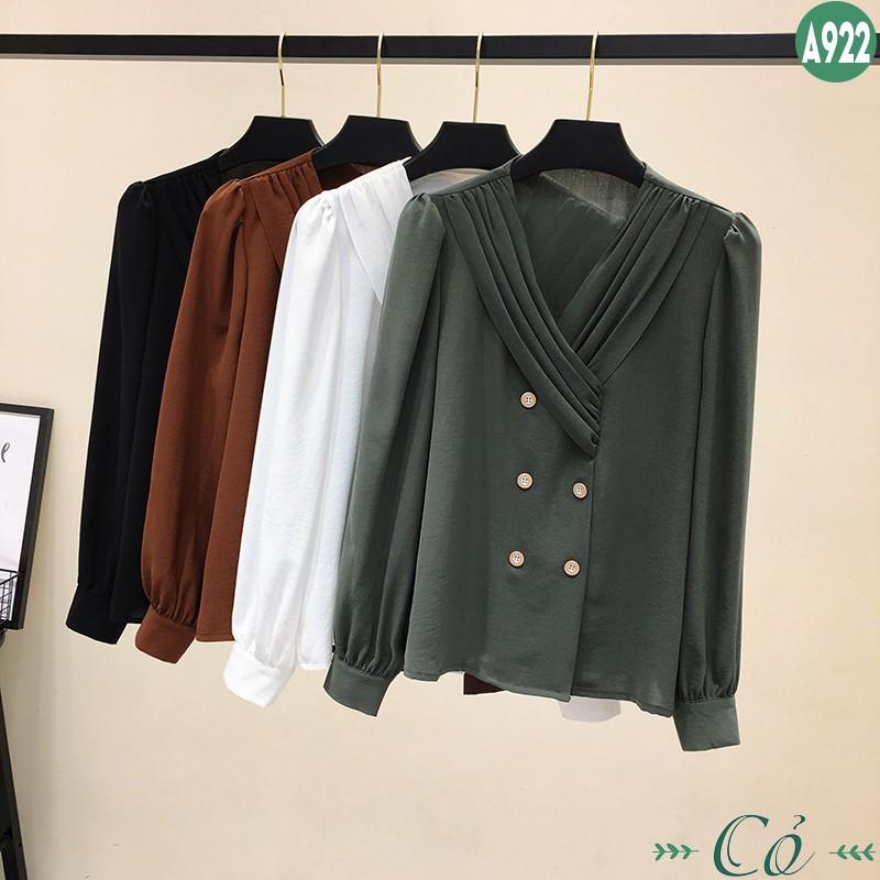 Áo sơ mi xếp ly giả vest - A922