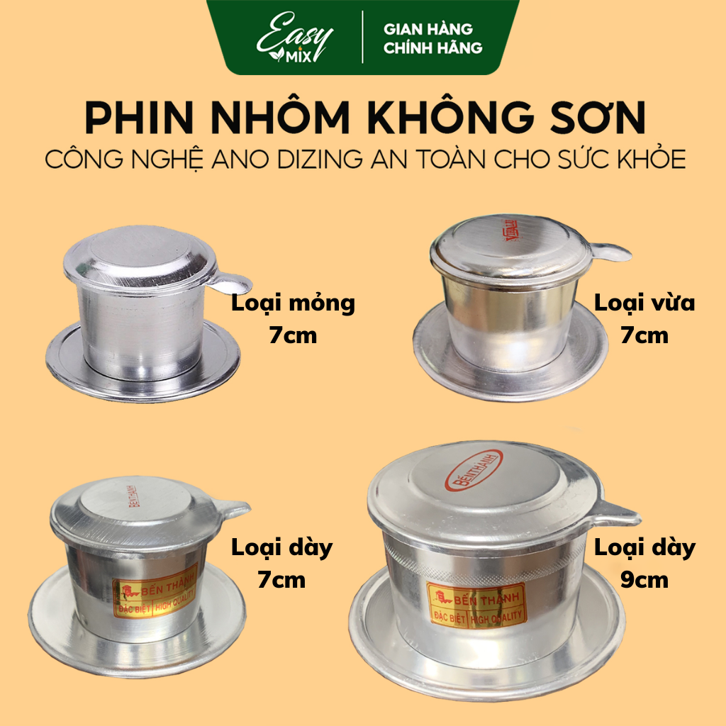 Phin Cà Phê Nhôm Nguyên Chất Không Sơn EASYMIX - BT