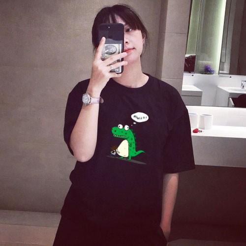 Áo thun tay lỡ khủng long đáng yêu unisex