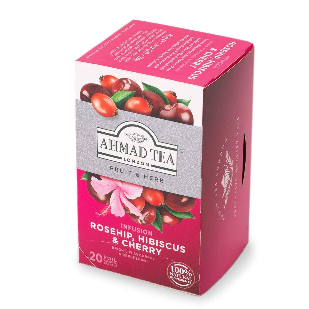 TRÀ AHMAD ANH QUỐC - ROSEHIP, CHERRY &amp; HIBISCUS (40g) - Mang đến sự sảng khoái và hồi sinh từ bên trong