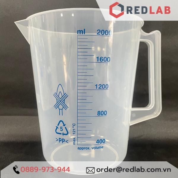 Ca đong nhựa chia vạch PP cao cấp có quai da dạng thể tích 100ml 250ml 500ml 1000ml 2000ml