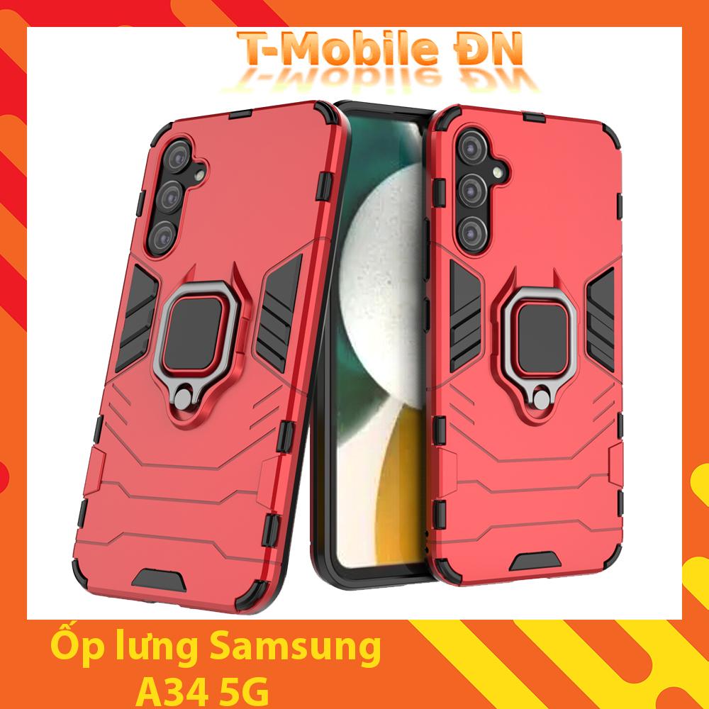 Ốp lưng Samsung A34 5G, Ốp Chống sốc Iron Man có giá đỡ nhẫn iring hít Ôtô Bảo vệ viền và Camera cho Samsung A34 5G