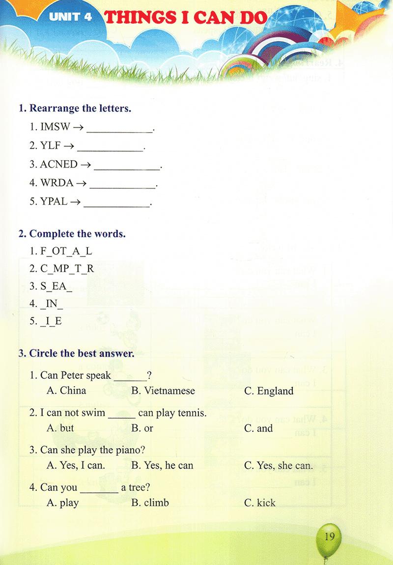 Vở Thực Hành Tiếng Anh Lớp 4