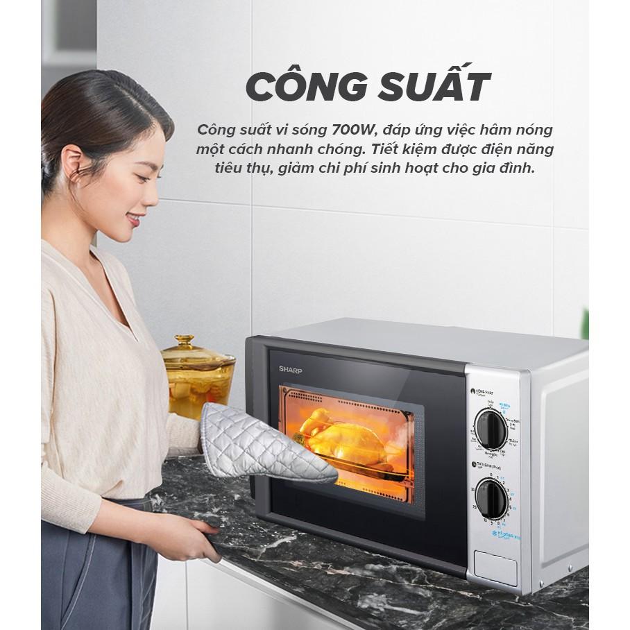 Lò Vi Sóng Sharp 20 Lít R-G225VN-BK 700W - 1000W - Hàng Chính Hãng Bảo Hành 12 Tháng