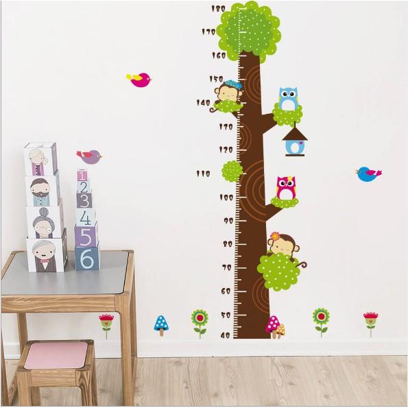 Decal trang trí Thước đo Cây Xanh Cú Mèo mới