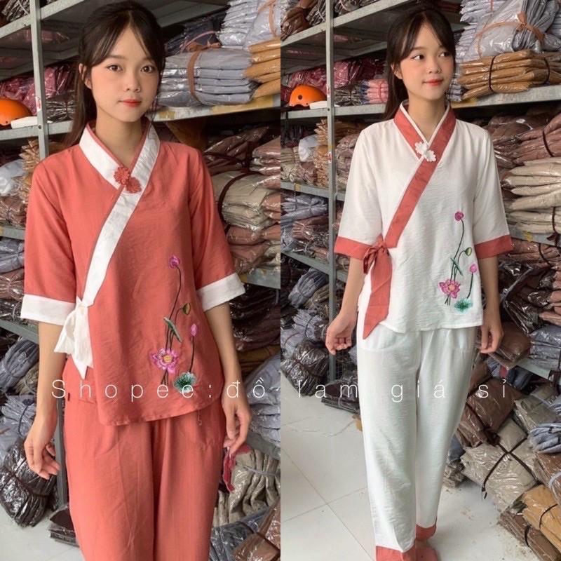 ĐỒ LAM ĐI CHÙA Xéo Nơ Hoa Sen Tơ