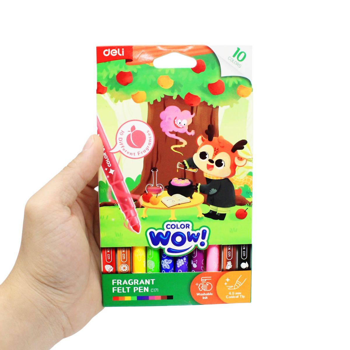 Hộp 10 Bút Dạ Nước - Hương Hoa Quả - Deli EC171