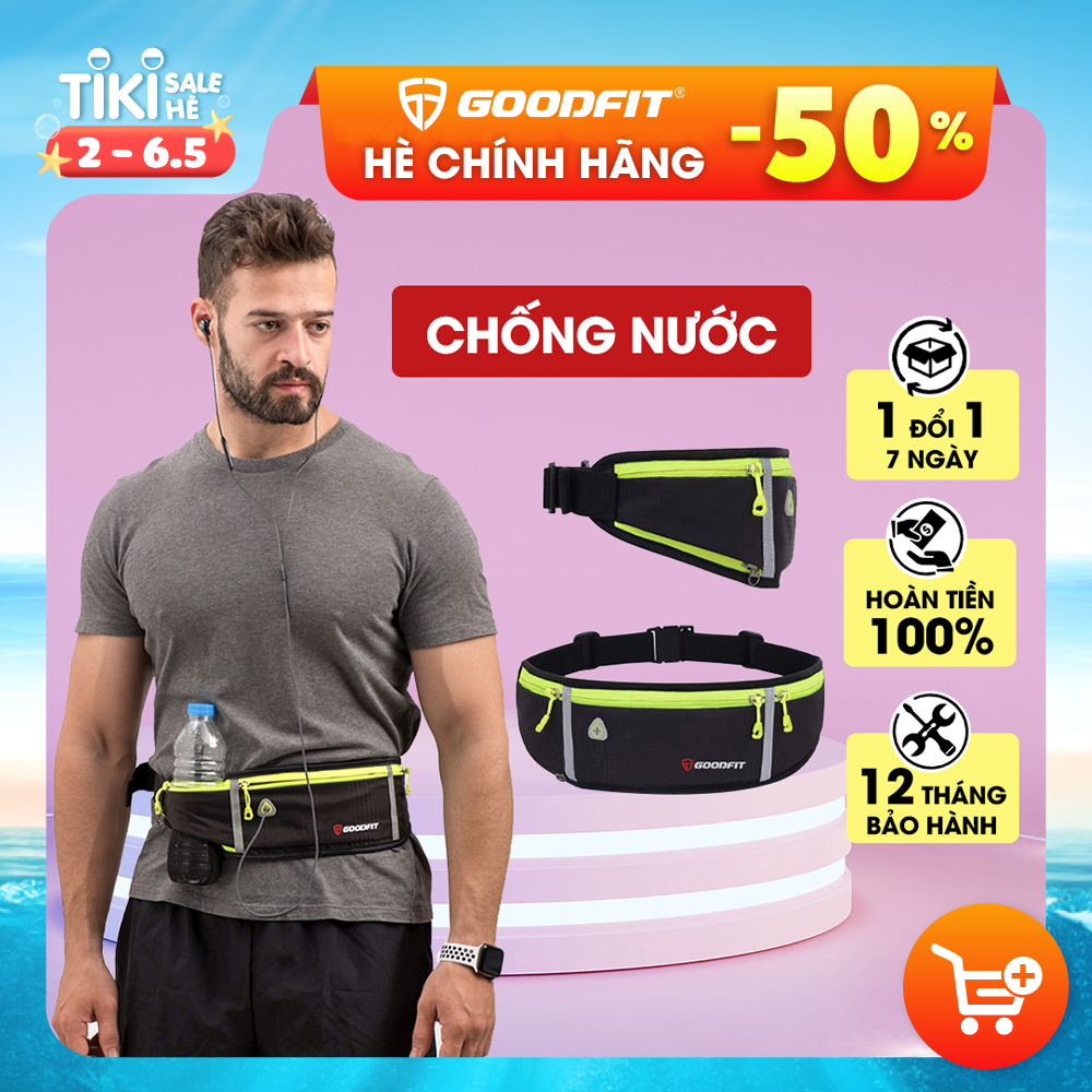 Túi đeo bụng chạy bộ chống nước, đai đeo điện thoại chạy bộ, túi đeo hông chạy bộ phản quang GoodFit GF106RB