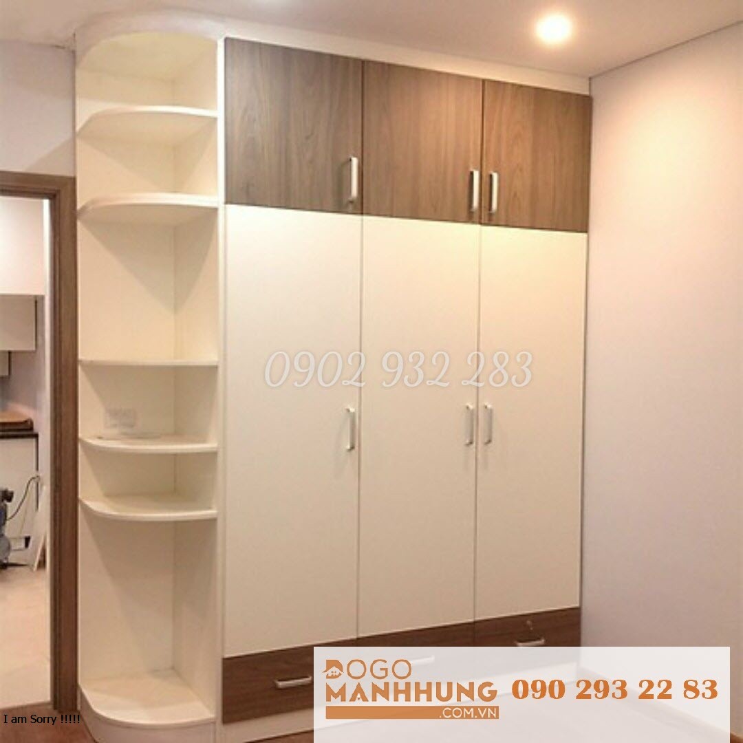 Tủ quần áo gỗ công nghiệp 2m x 2m50 cánh mở và cánh lùa