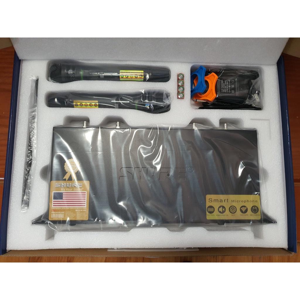 Micro không dây karaoke SH.U.RE UGX23, 4 râu bắt sóng cực khỏe , tự ngắt , chống hú tốt - hàng chuẩn loại 1