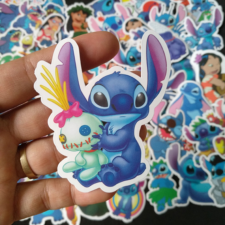 Bộ Sticker dán cao cấp chủ đề STITCH - Dùng dán Xe, dán mũ bảo hiểm, dán Laptop...