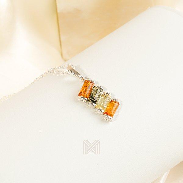 Dây chuyền Bạc 925 đính Đá Hổ Phách Multifaceted Millenne Paris MLNE2018BA