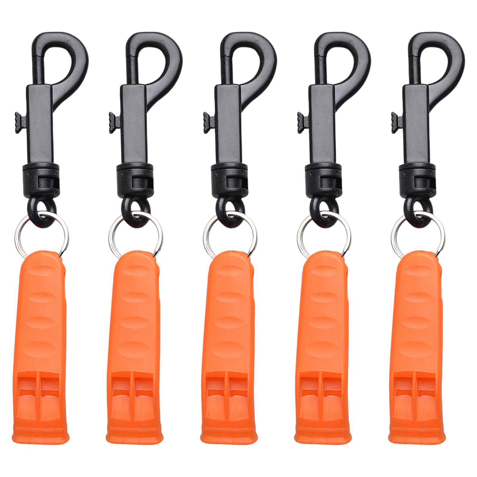 5Pcs Emergency Whistle Outdoor Safety Whistle Lightweight with Hook Loud Sound for Camping Sports Kayak Boating Kids Adults