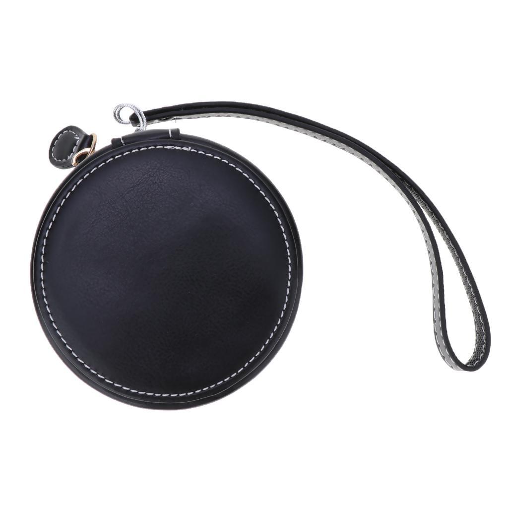 Beauty PU Leather Compact Case with Strap Black Universal for Mini Camera