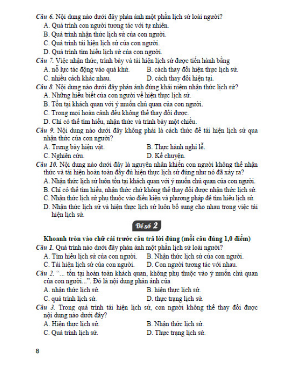 Sách - Đề kiểm tra, đánh giá lịch sử 10