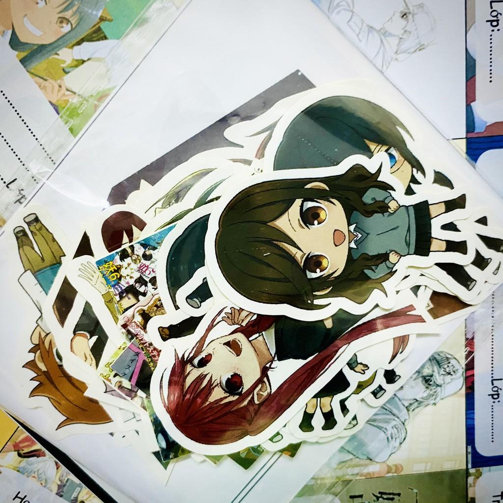 Bộ hình dán - sticker anime Horimiya dán trang trí laptop, máy tính bỏ túi, vali, điện thoại, đàn ghita, hộp bút, trang