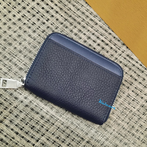 Ví card mini da bò cao cấp Kalanos KBN550-Navy, ví nhỏ đựng thẻ màu xanh Navy