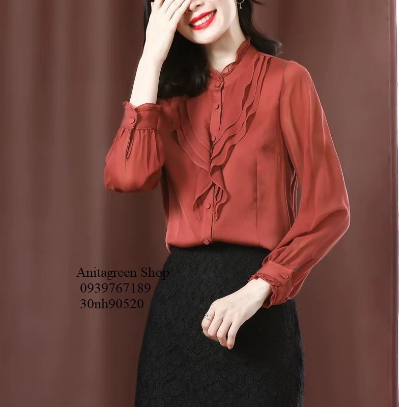 Tk90520-SƠ MI NỮ VIỀN BÈO TAY DÀI s-6xl