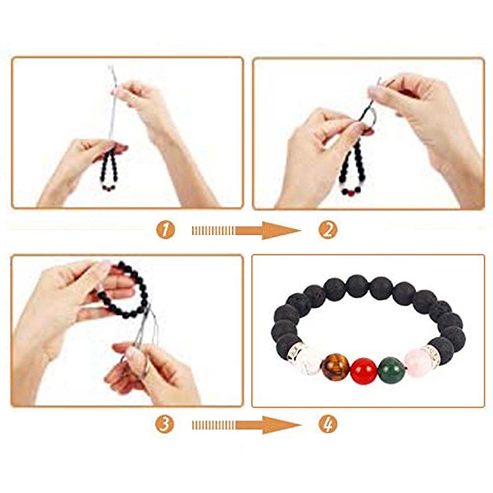 Bộ Dụng Cụ Làm Túi Trang Sức Gồm 15 Hạt Đá Núi Lửa Tự Nhiên Túi Và Dây Đàn Hồi