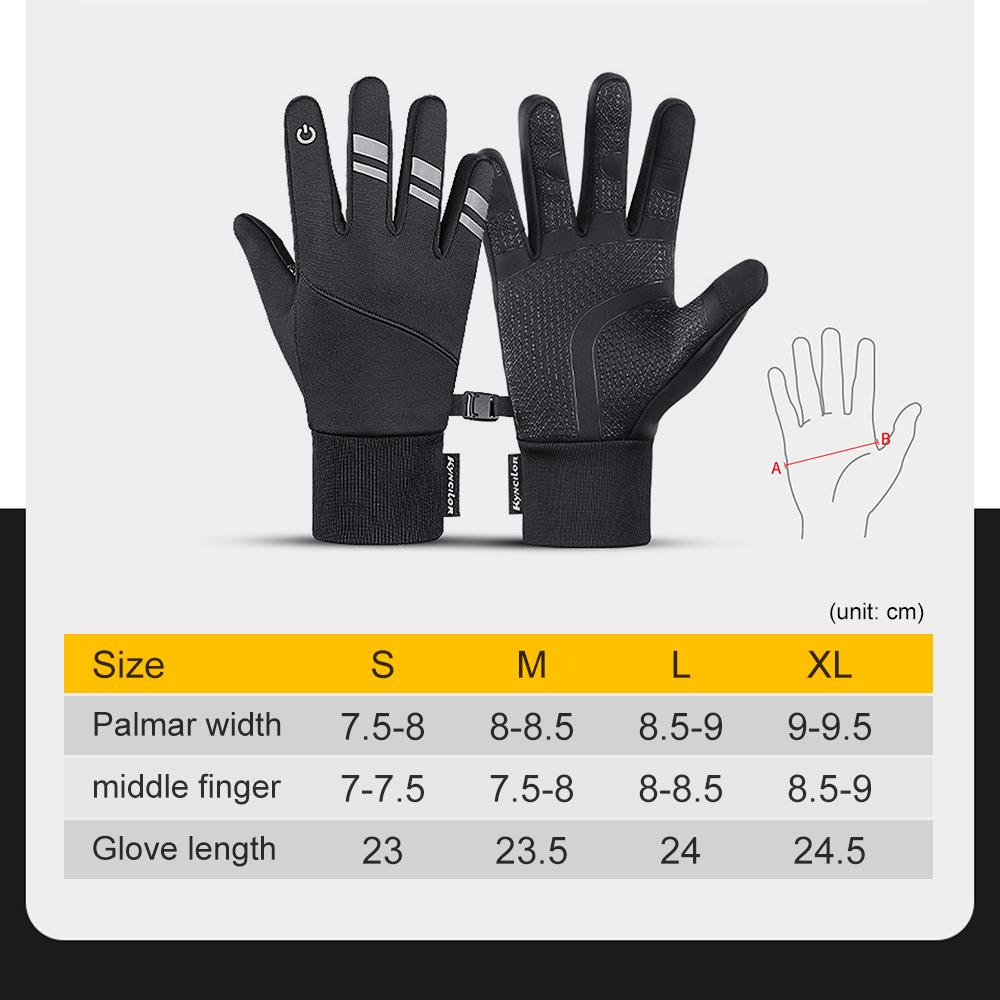 Kyncilor Cycling Gloves Waterproof Touchscreen Gloves Winter Warm Gloves Windproof Anti-slip Sports Thermal Gloves