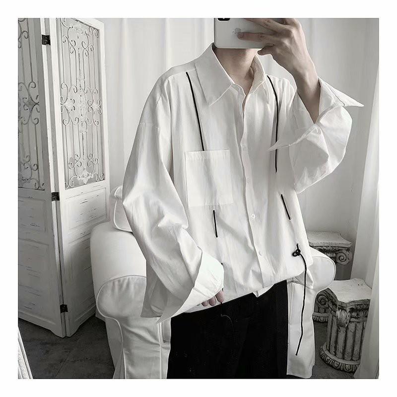 Áo sơ mi tay dài dáng rộng thời trang phong cách cho nam