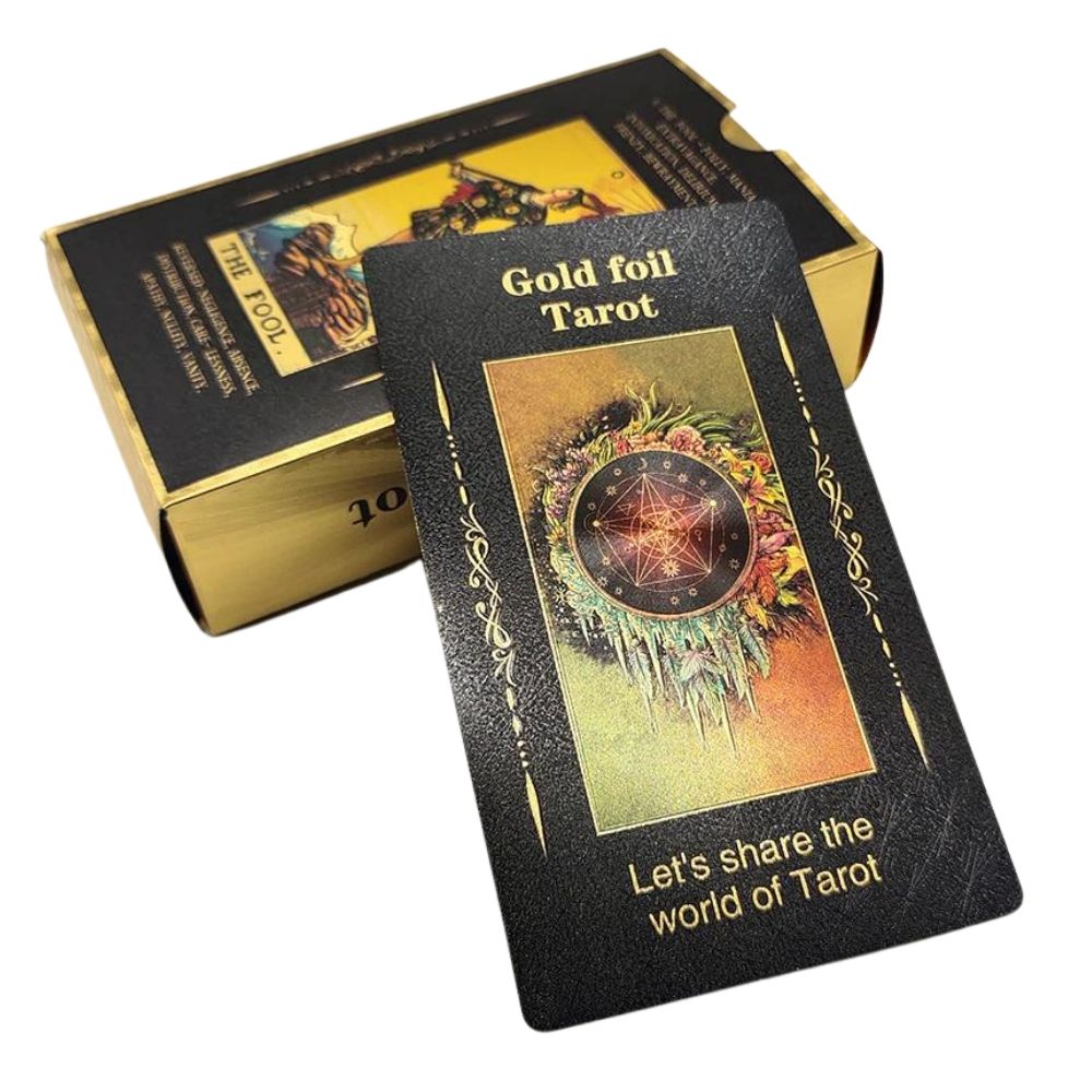 Bộ Bài Gold Foil Tarot - The Fool Thẻ Nhựa, Hộp Nhựa