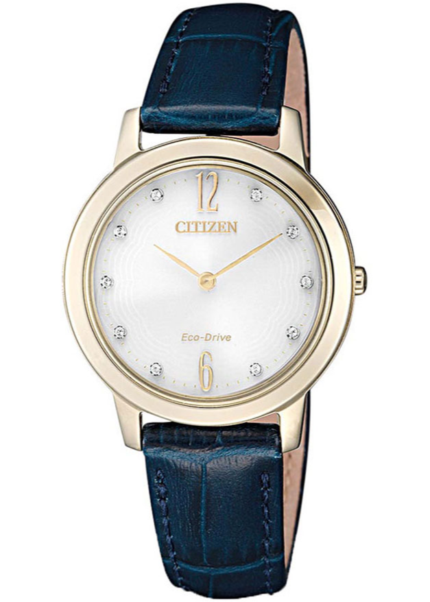 Đồng Hồ Nữ Citizen Đính Đá Swarovski Dây Da EX1493-13A - Mặt Trắng (Sapphire)