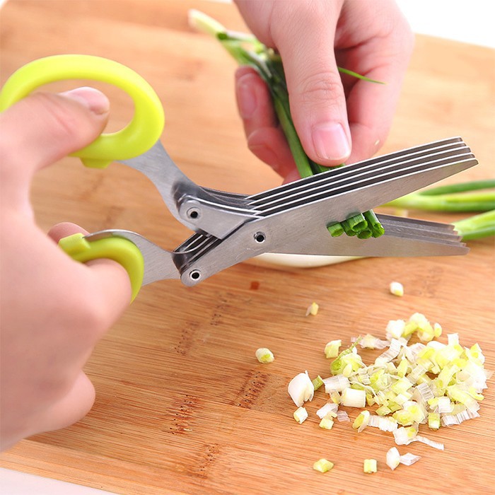 Kéo cắt hành/ cắt rong biển 5 lưỡi đa năng, chống han gỉ LE09