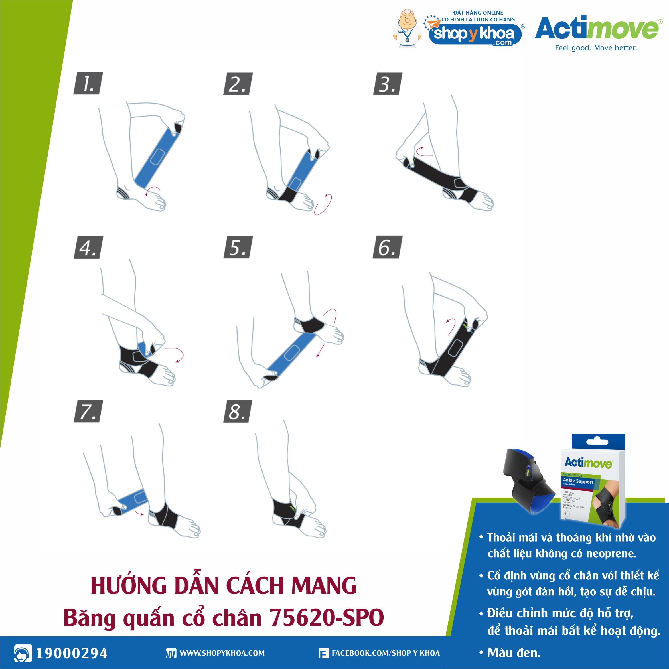 Băng quấn cổ chân 75620-SPO Actimove Ankle Support