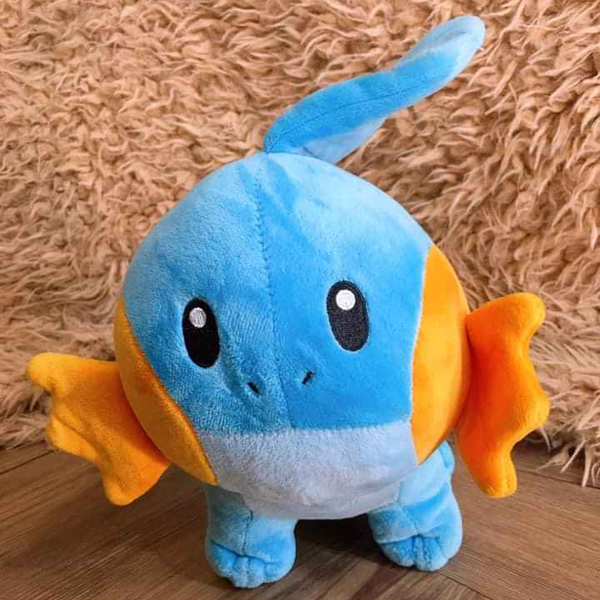 Gấu Bông Pokemon - Cá Mudkip Hệ Nước (35 Cm) Gb197 (Tặng 1 Móc Khóa Dây Da Pu Đính Đá Lấp Lánh)