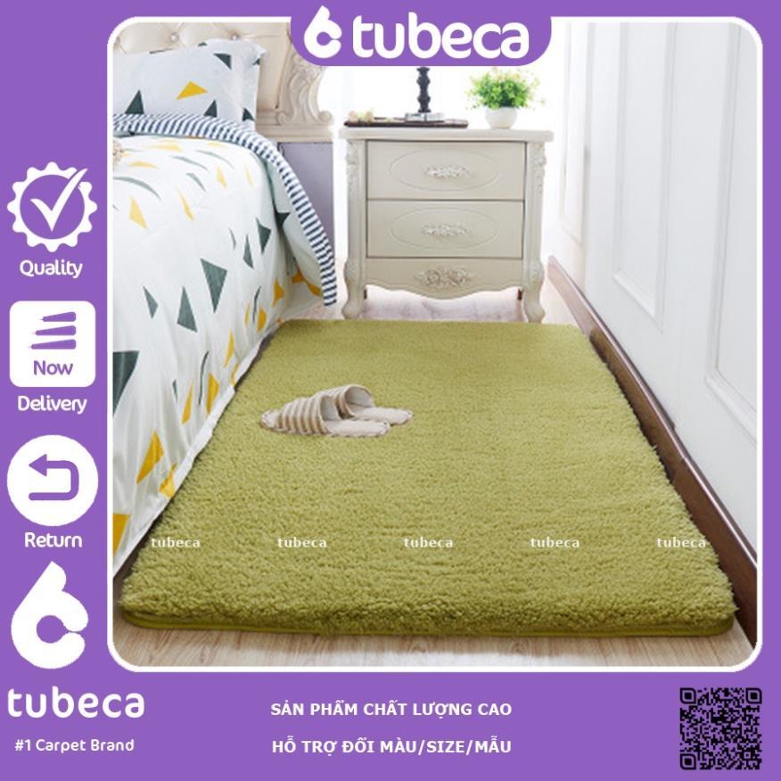 Thảm Lông Cừu Trải Sàn Phòng Ngủ | Màu Xanh Cỏ | Thảm Cao Cấp | Dày Dặn | Cực Êm | 2m x 1m6 | TUBECA