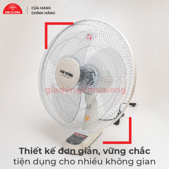 Quạt Treo Tường Remote Kim Cương - Điều Khiển Từ Xa - Hàng Chính Hãng