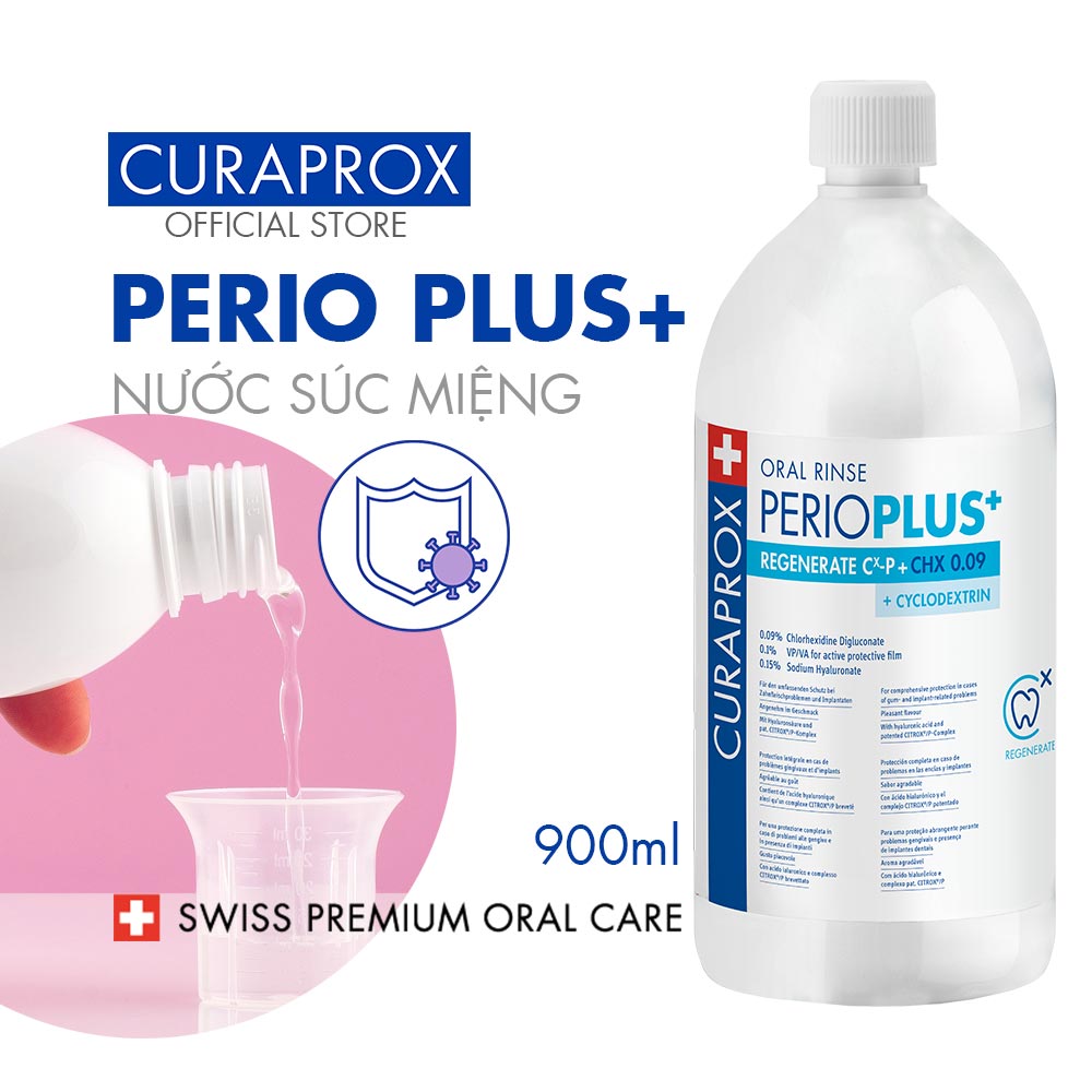 Nước súc miệng sát khuẩn Curaprox Perio Plus ngừa viêm nướu