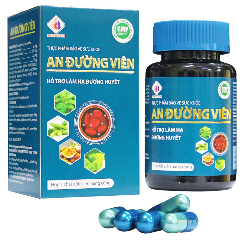 Viên Uống An Đường Viên Domesco Hộp 60 Viên - Hỗ Trợ Làm Giảm Đường Huyết Và Ngăn Ngừa Các Biến Chứng Của Bệnh Đái Tháo Đường