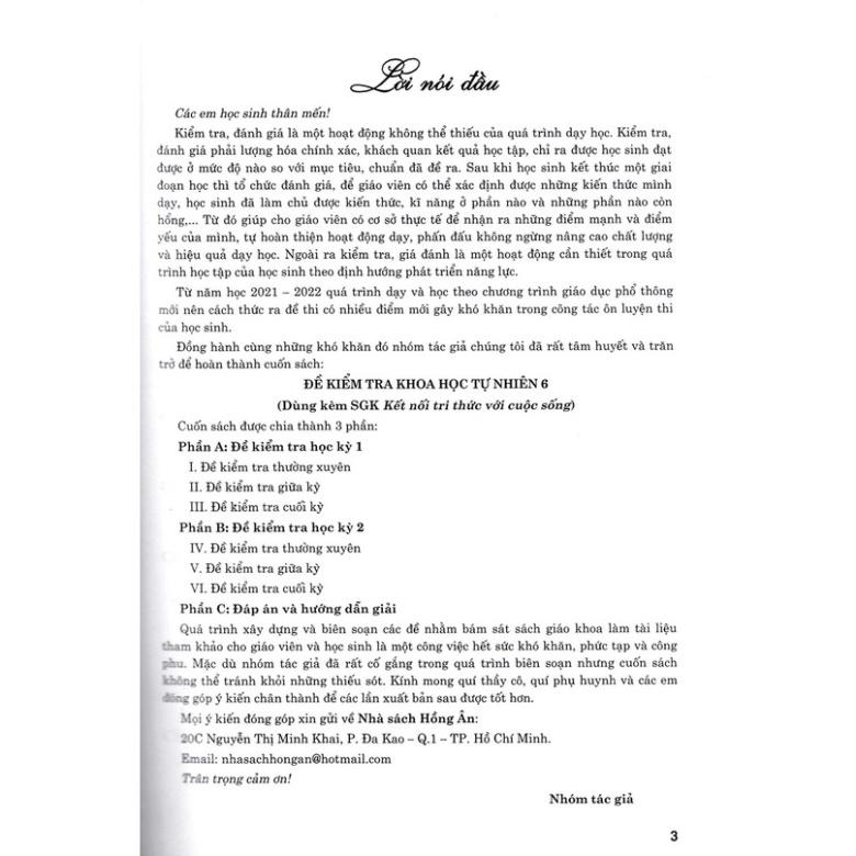 SÁCH - đề kiểm tra khoa học tự nhiên 6