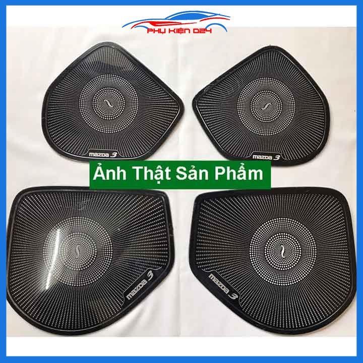 Bộ ốp màng loa vân Titan cho xe Mazda 3 2016-2017-2018-2019 chống xước trang trí nội thất ô tô
