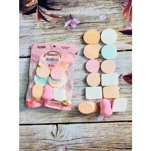 SET 13 BÔNG MÚT TRANG ĐIỂM KELI NỘI ĐỊA TRUNG