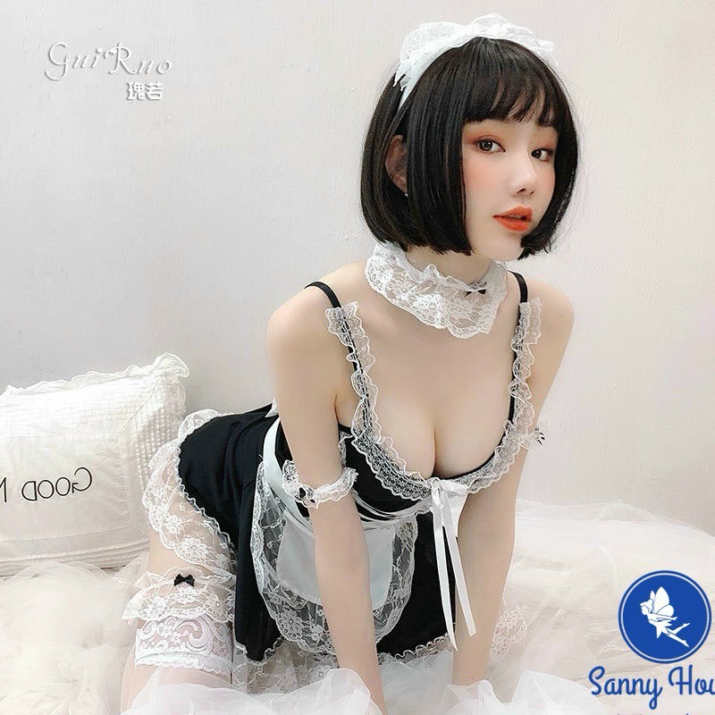 Đồ ngủ Cosplay S024 cô hầu gái full phụ kiện kèm chip không kèm bườm