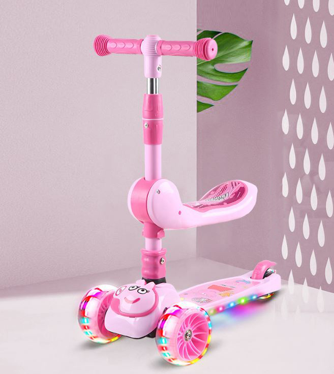 Xe Trượt Scooter  Gấp Đa Năng Cho Bé  - Tặng Kèm Yếm Cotton Ngẫu Nhiên