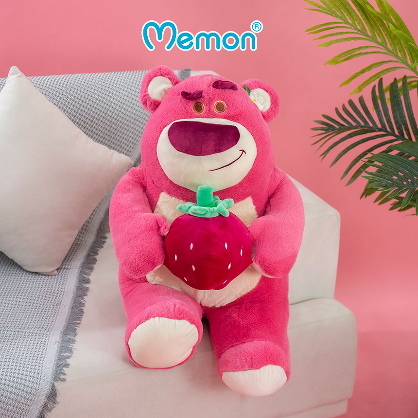 Gấu Bông Lotso Hugging Bear Ngồi Ôm Dâu 35cm-85cm Cao Cấp Memon