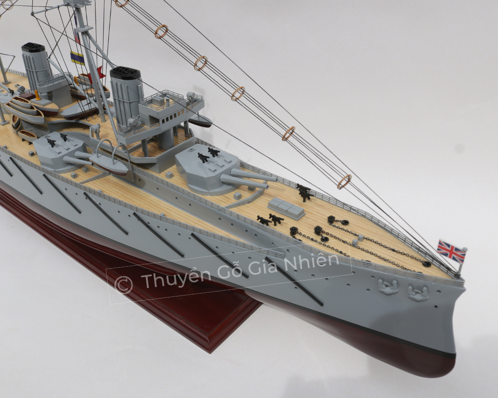 Mô Hình Thuyền Gỗ Phong Thủy Dạng Thuyền Chiến HMS DREADNOUGHT Chính Hãng Hàng Xuất Khẩu Chất Lượng Cao