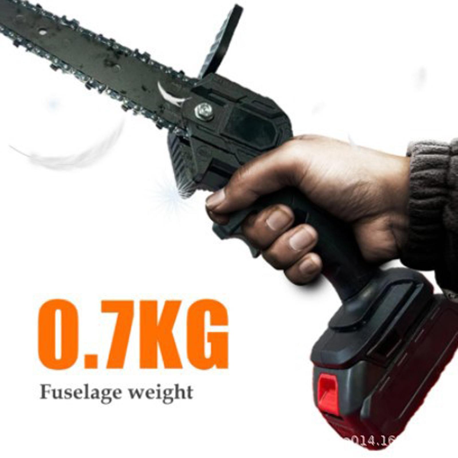 21V Electric Cordless 6inch Chainsaw Wood Cutter Mini Woodworking EU Plug