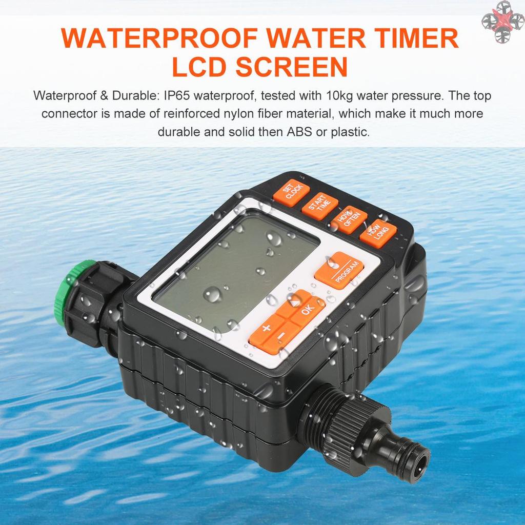 3 Separate Programs Water Timer 3in Large Screen IP65 Waterproof Auto and Manual Mode Hose Timer Sprinkler Timer Single Valve Faucet Digital Watering Timer for Garden Lawn