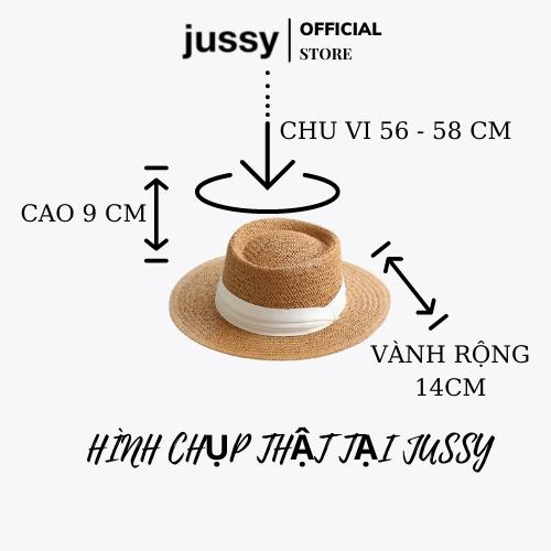 Mũ Cói Đi Bển Jussy Fashion Nón Cói Rộng Vành Chất Cói Tự Nhiên, Mũ Gaucho Sang Chảnh Đóng Hộp To Giữ Form Nón