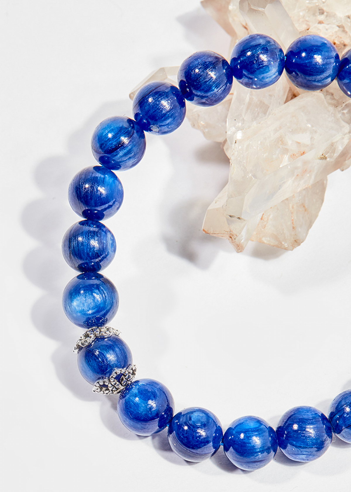 Vòng tay phong thủy nữ đá kyanite charm kỳ lân 8mm mệnh thủy , mộc - Ngọc Quý Gemstones