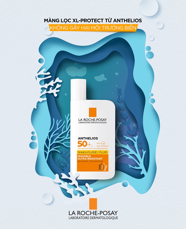 Kem Chống Nắng Dạng Sữa Lỏng Nhẹ Không Nhờn Rít La Roche-Posay Anthelios Shaka Fluid SPF 50+ (50ml) - TẶNG MÓC KHÓA