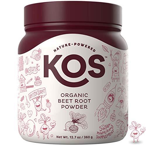 KOS Organic Beet Root Powder - Natural Nitric Oxide Boosting Beet Root Powder - USDA Organic, Stamina Increasing, Circulation Superfood Plant Based Ingredient, 360g, 90 Servings